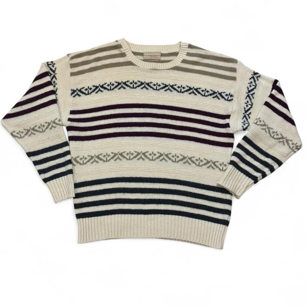 Vintage 90s Men's Crewneck Sweater with Stripes